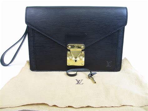 louis vuitton epi dragonne clutch|LOUIS VUITTON Epi Pochette Sellier Dragonne Clutch Black .